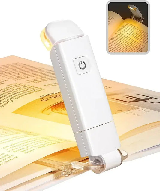 Lampada da Lettura USB Ricaricabile Pieghevole Portatile con Protezione per gli Occhi, 3 Colori di Luce e Luminosità Regolabile