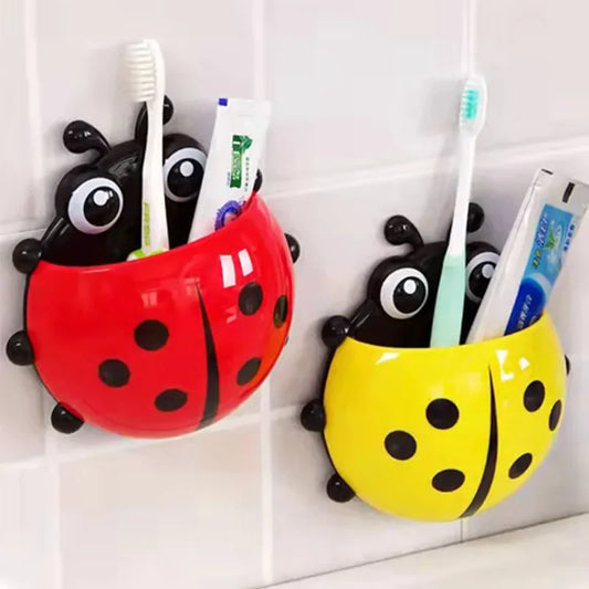 1 pezzo di portaspazzolino carino a ventosa, portapenne creativo a sette stelle con forma di coccinella, accessori per il bagno per bambini, ideale per la spazzola dei denti