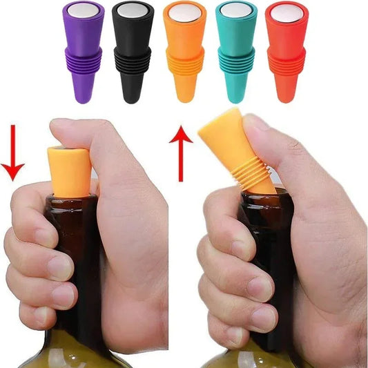 Tappo per bottiglie di vino e bevande in silicone sigillanti riutilizzabile