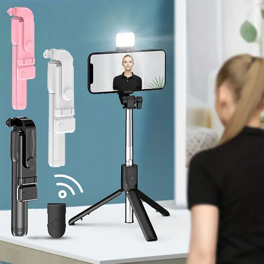 Mini Selfie Stick treppiede Bluetooth Supporto per telefono con luce, Supporto per  cellulare