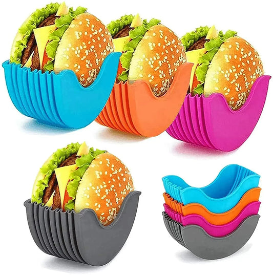 4 pezzi: Porta hamburger riutilizzabile utili in silicone