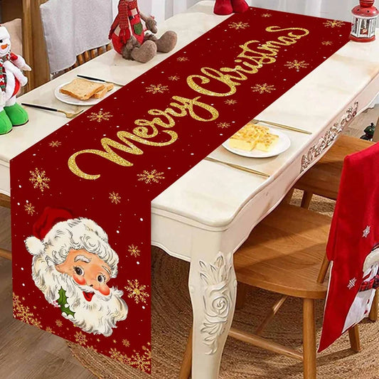 Tovaglietta Natalizia con Babbo Natale - Decorazioni per la Tavola di Natale, Bandiera Natalizia per la Tavola, Regali di Natale e Capodanno, Tovaglia Natalizia